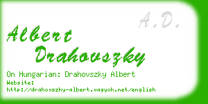 albert drahovszky business card